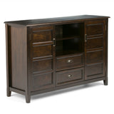 Burlington Solid Wood 54 Inch Wide Transitional Tv Media Stand In Mahogany Brown For Tvs Up To 60 Inches