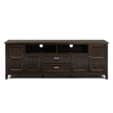 Burlington Solid Wood 72 Inch Wide Transitional Tv Media Stand In Mahogany Brown For Tvs Up To 80 Inches