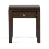 Cosmopolitan Solid Wood 18 Inch Wide Square Contemporary End Side Table In Mahogany Brown