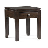 Cosmopolitan Solid Wood 18 Inch Wide Square Contemporary End Side Table In Mahogany Brown