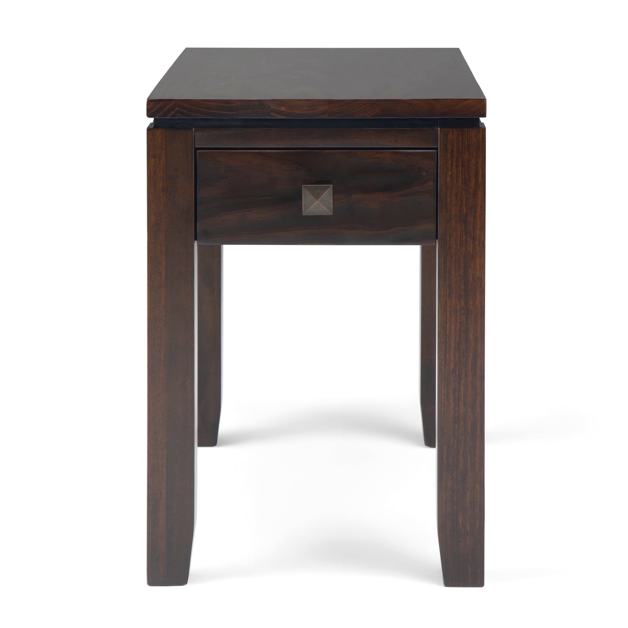 Cosmopolitan Solid Wood 14 Inch Wide Rectangle Contemporary Narrow Side Table In Mahogany Brown