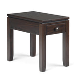 Cosmopolitan Solid Wood 14 Inch Wide Rectangle Contemporary Narrow Side Table In Mahogany Brown