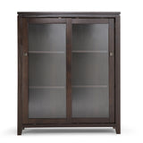 Cosmopolitan Solid Wood 36 Inch Wide Contemporary Medium Storage Cabinet In Mahogany Brown