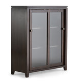 Cosmopolitan Solid Wood 36 Inch Wide Contemporary Medium Storage Cabinet In Mahogany Brown