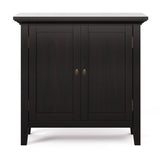 Redmond Solid Wood 32 Inch Wide Transitional Low Storage Cabinet In Hickory Brown