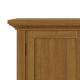 Redmond Solid Wood 32 Inch Wide Transitional Low Storage Cabinet In Light Golden Brown