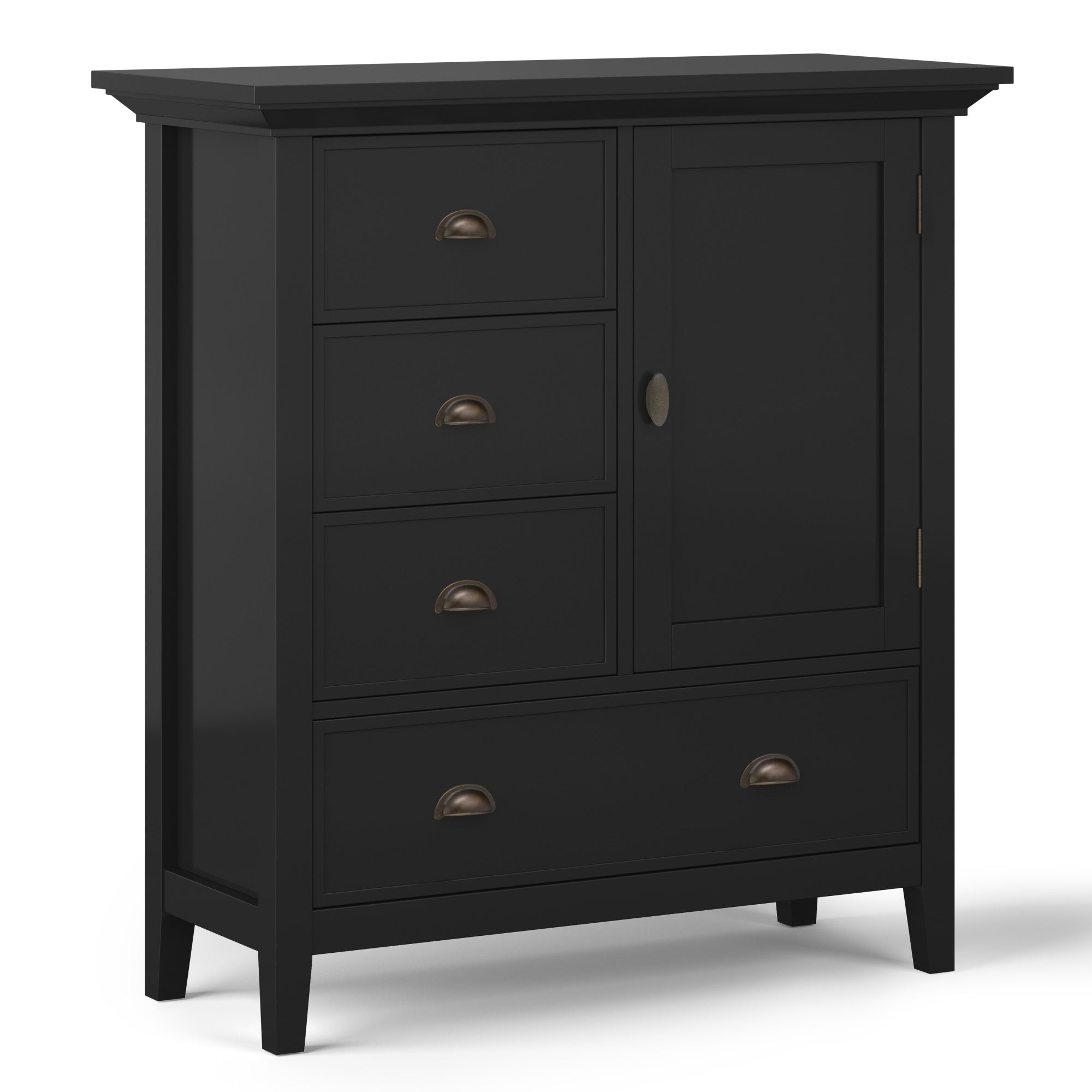 Redmond Solid Wood 39 Inch Wide Transitional Medium Storage Cabinet In Black