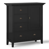 Redmond Solid Wood 39 Inch Wide Transitional Medium Storage Cabinet In Black