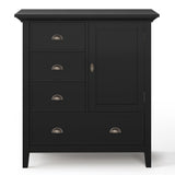 Redmond Solid Wood 39 Inch Wide Transitional Medium Storage Cabinet In Black