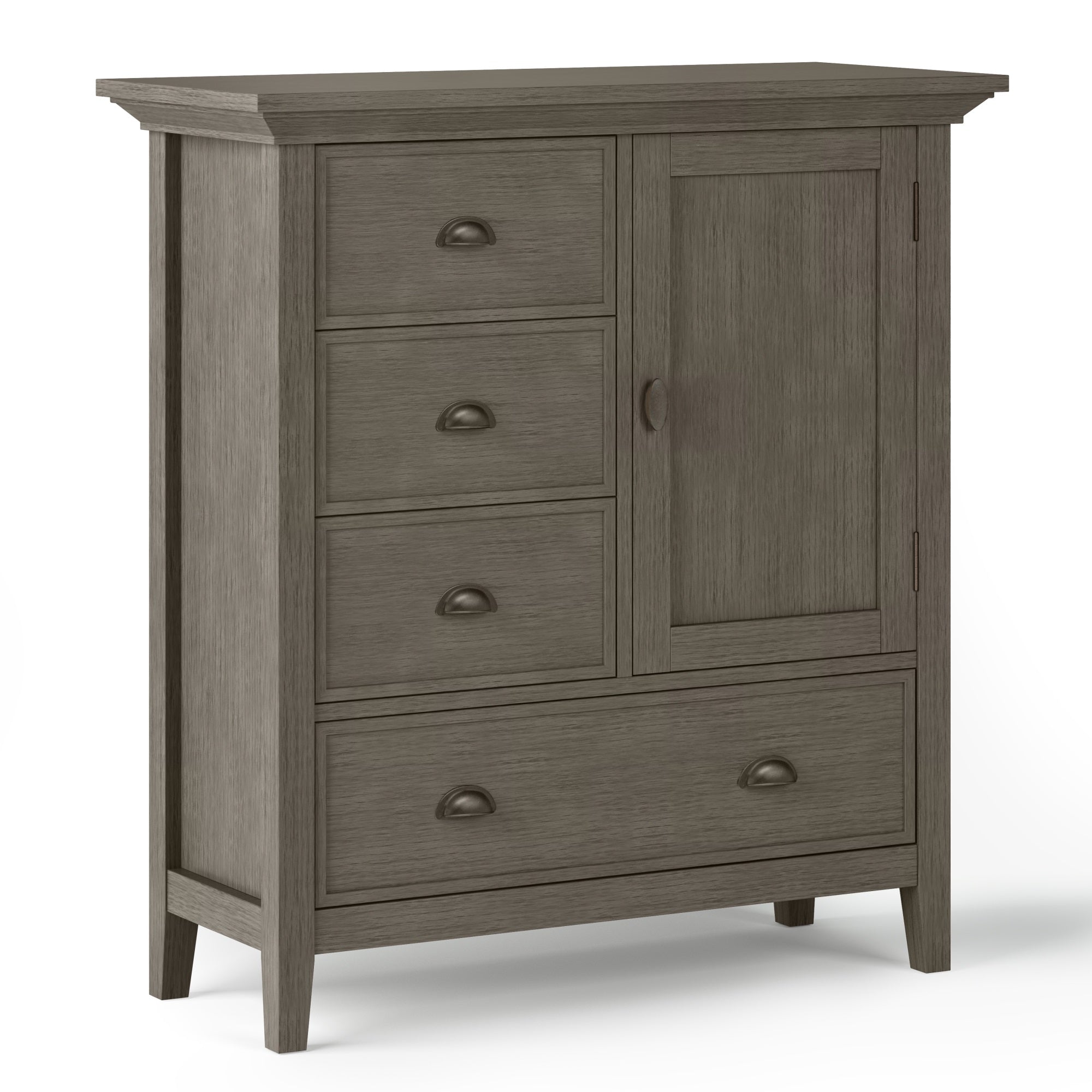 Redmond Solid Wood 39 Inch Wide Transitional Medium Storage Cabinet In Farmhouse Grey