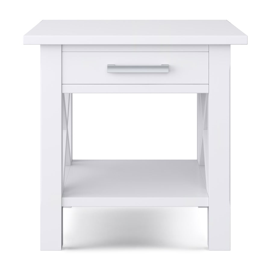 Kitchener Solid Wood End Table In White