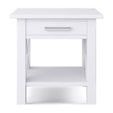 Kitchener Solid Wood End Table In White