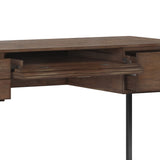 Richmond Solid Acacia Wood Modern Industrial 60 Inch Wide Desk In Rustic Natural Aged Brown