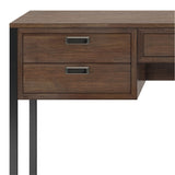 Richmond Solid Acacia Wood Modern Industrial 60 Inch Wide Desk In Rustic Natural Aged Brown