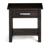 Kitchener Solid Wood 21 Inch Wide Square Contemporary End Side Table In Hickory Brown
