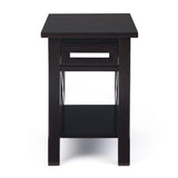 Kitchener Solid Wood 14 Inch Wide Rectangle Contemporary Narrow Side Table In Hickory Brown