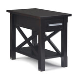 Kitchener Solid Wood 14 Inch Wide Rectangle Contemporary Narrow Side Table In Hickory Brown