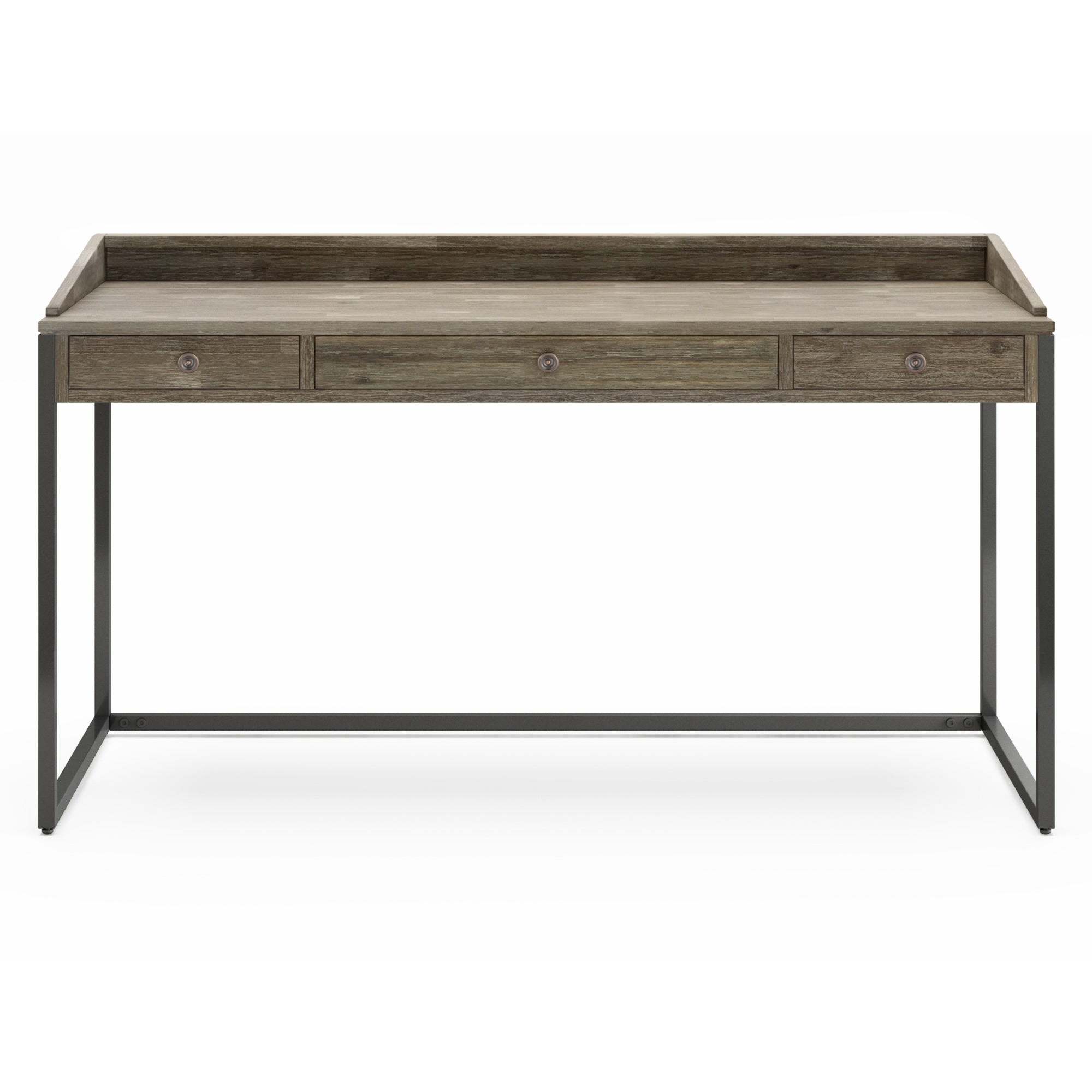 Ralston Solid Acacia Wood Desk In Distressed Grey