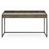 Ralston Solid Acacia Wood Desk In Distressed Grey