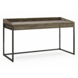 Ralston Solid Acacia Wood Desk In Distressed Grey