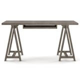 Sawhorse Solid Wood Desk In Farmhouse Grey