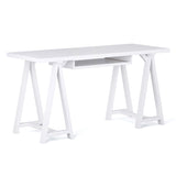 Sawhorse Solid Wood Desk In White
