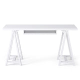 Sawhorse Solid Wood Desk In White