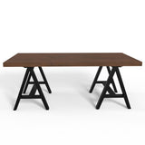 Sawhorse Solid Walnut Veneer And Metal Coffee Table