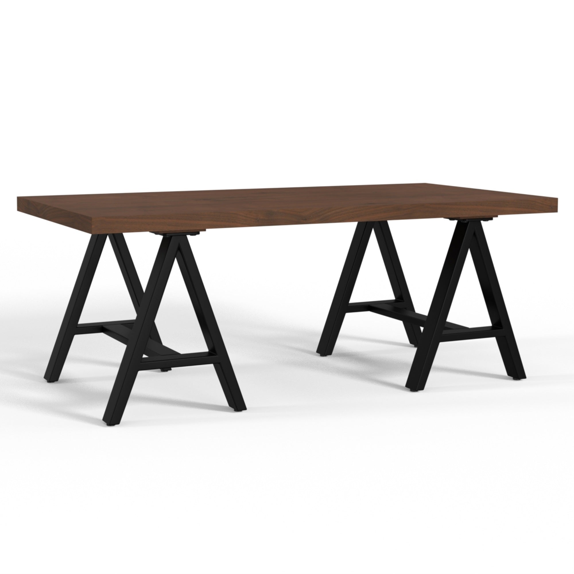 Sawhorse Solid Walnut Veneer And Metal Coffee Table