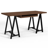 Sawhorse Solid Walnut Veneer And Metal Desk