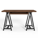 Sawhorse Solid Walnut Veneer And Metal Small Desk