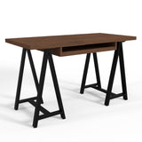 Sawhorse Solid Walnut Veneer And Metal Small Desk