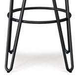 Simeon 30 Inch Metal Bar Stool With Wood Seat In Natural / Black