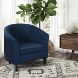 Austin 30 Inch Wide Contemporary Tub Chair In Distressed Dark Blue Faux Leather