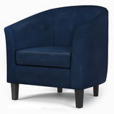Austin 30 Inch Wide Contemporary Tub Chair In Distressed Dark Blue Faux Leather