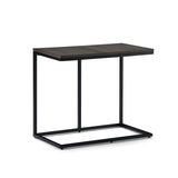 Ward Solid Mango Wood And Metal 28 Inch Wide Square Industrial Wide C Side Table In Warm Grey
