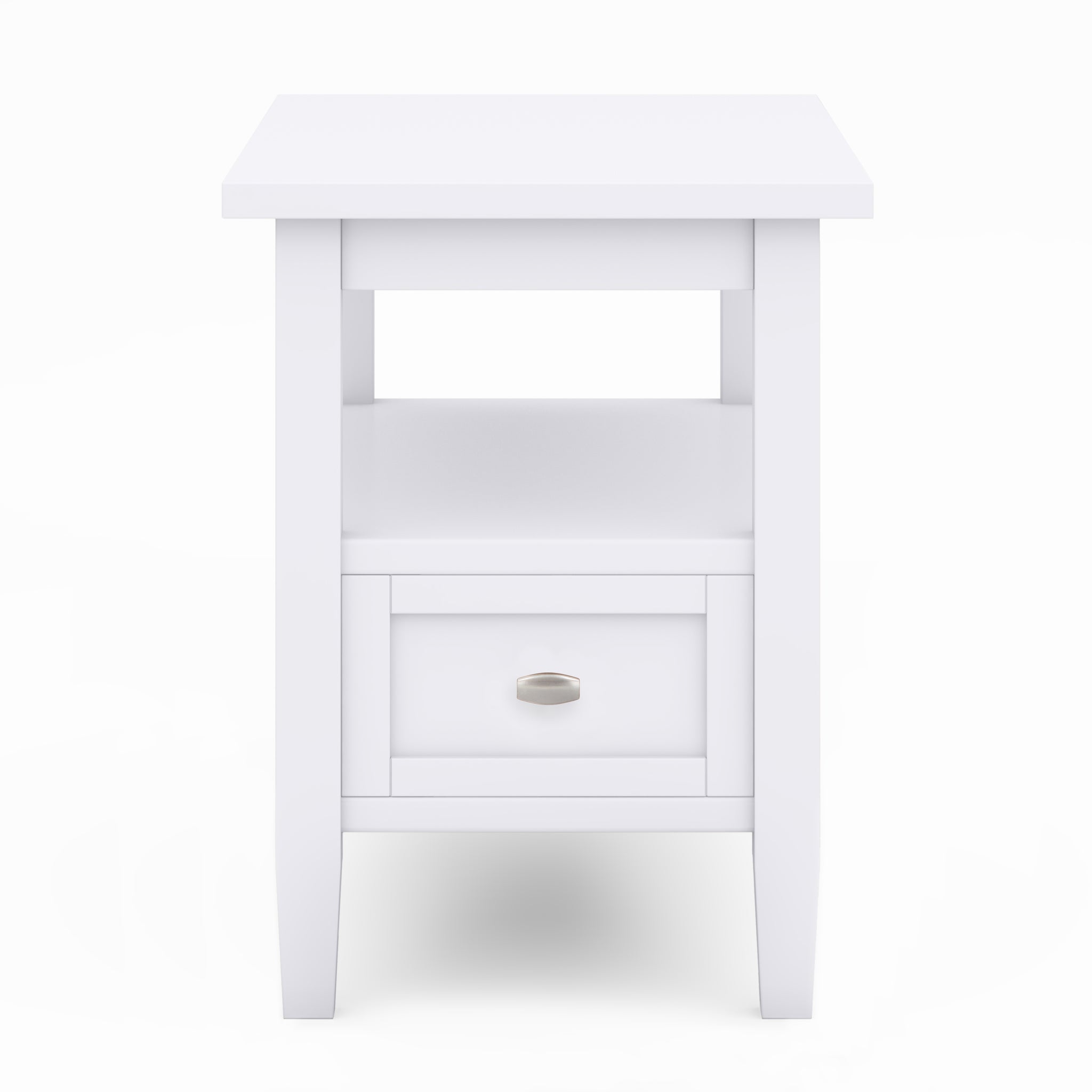 Warm Shaker Solid Wood Narrow Side Table In White