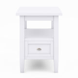 Warm Shaker Solid Wood Narrow Side Table In White