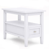 Warm Shaker Solid Wood Narrow Side Table In White