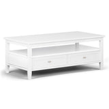 Warm Shaker Solid Wood Coffee Table In White