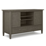 Warm Shaker Solid Wood 47 Inch Wide Transitional Tv Media Stand In Farmhouse Grey For Tvs Up To 50 Inches