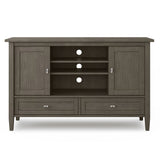 Warm Shaker Solid Wood 47 Inch Wide Transitional Tv Media Stand In Farmhouse Grey For Tvs Up To 50 Inches