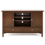 Warm Shaker Solid Wood Tv Media Stand In Russet Brown For Tvs Up To 50 Inches