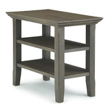 Acadian Solid Wood 14 Inch Wide Rectangle Transitional Narrow Side Table In Farmhouse Grey
