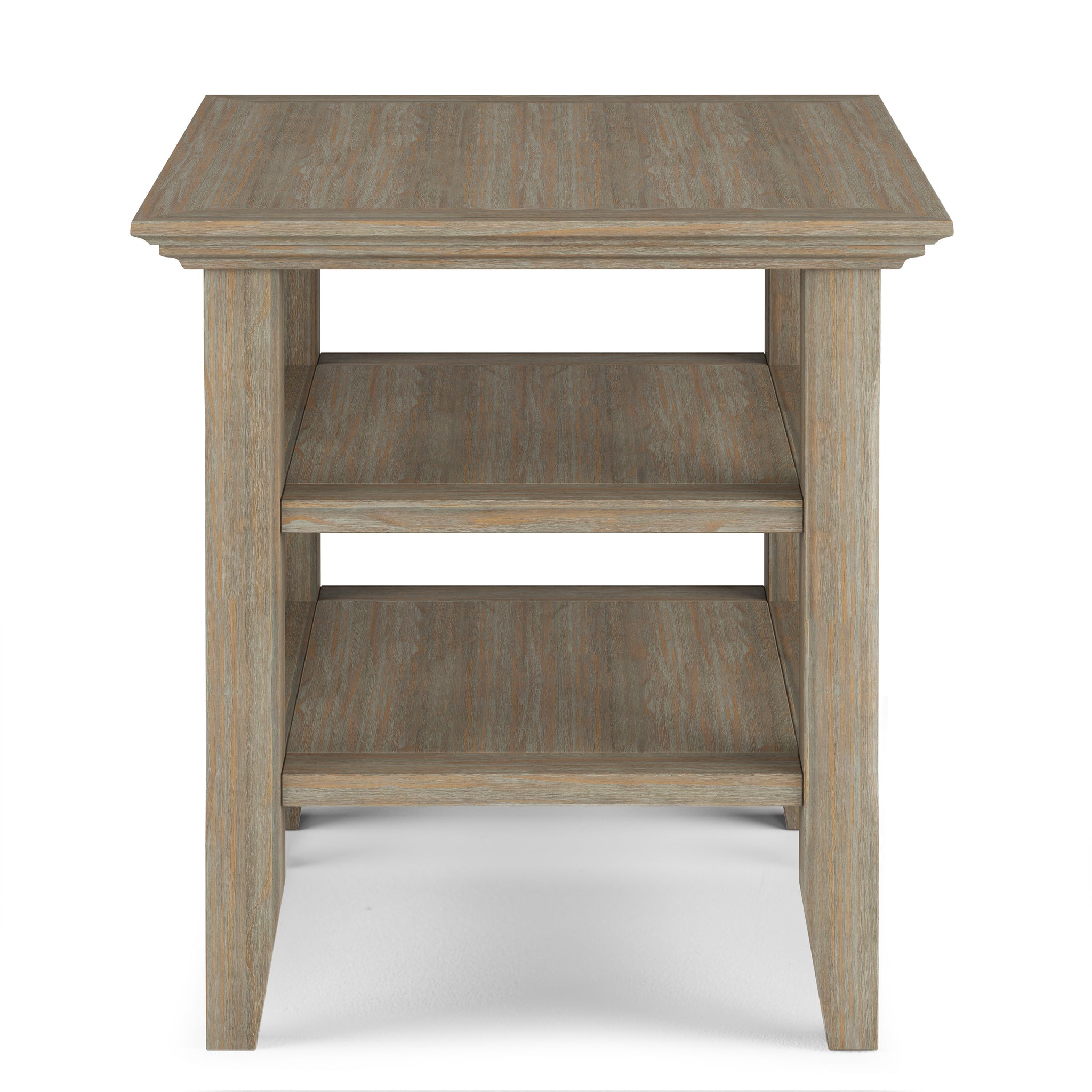 Acadian Solid Wood End Table In Distressed Grey