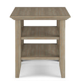 Acadian Solid Wood End Table In Distressed Grey