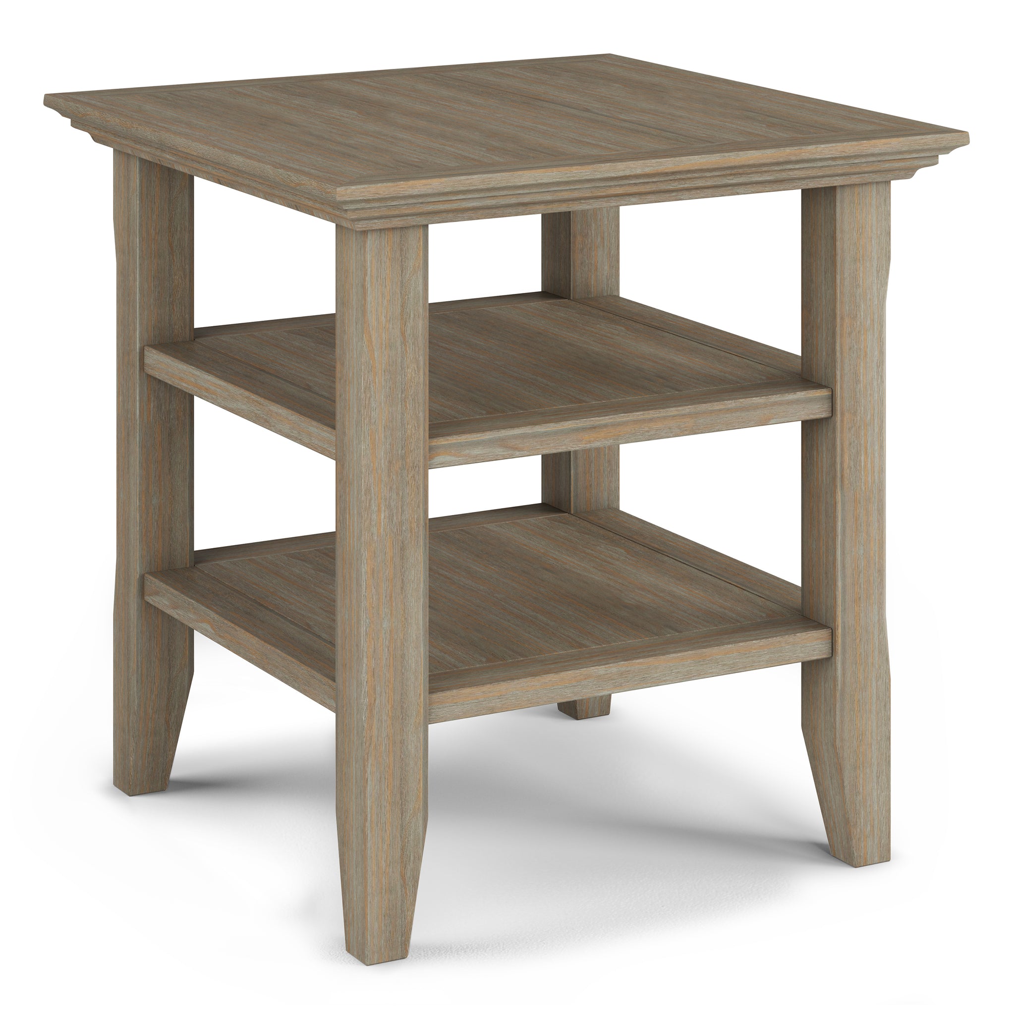 Acadian Solid Wood End Table In Distressed Grey