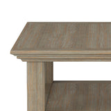 Acadian Solid Wood End Table In Distressed Grey