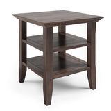 Acadian Solid Wood End Table In Warm Walnut Brown