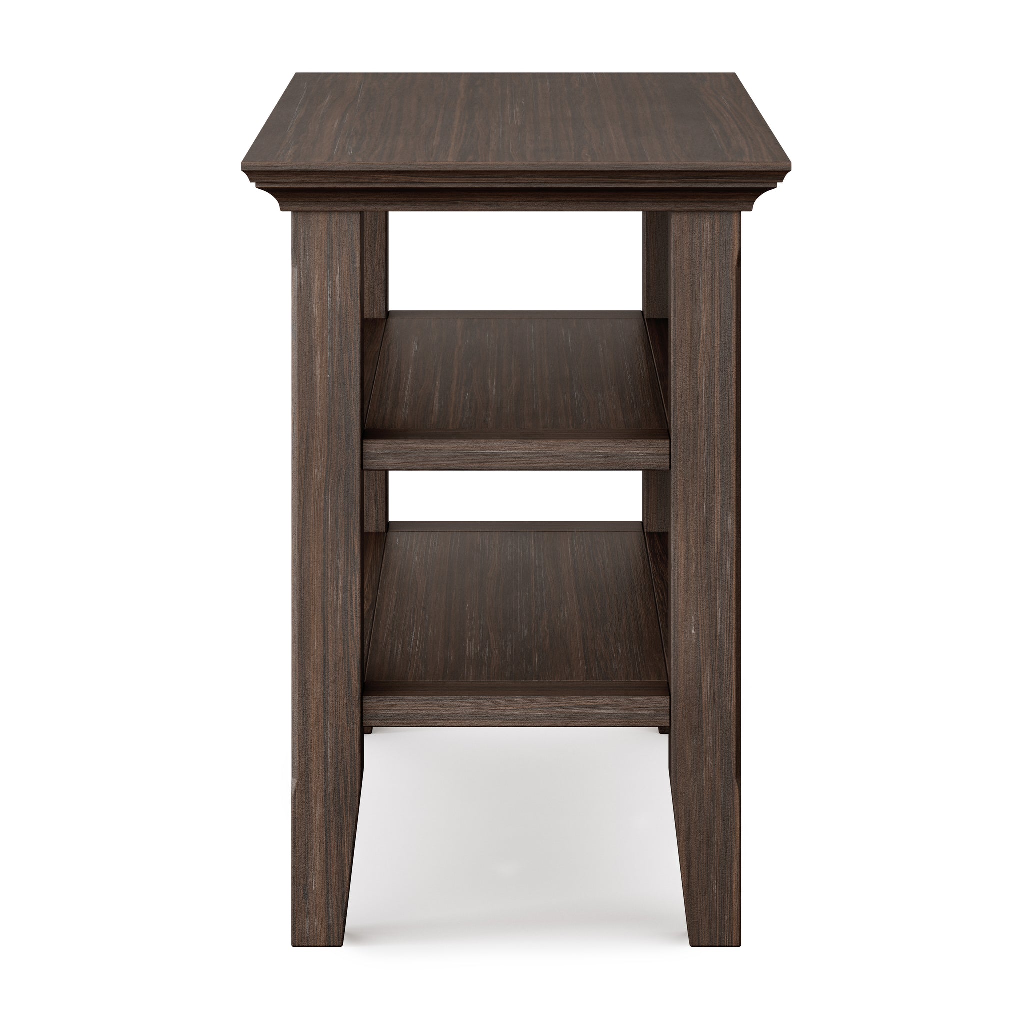 Acadian Solid Wood Narrow Side Table In Farmhouse Brown